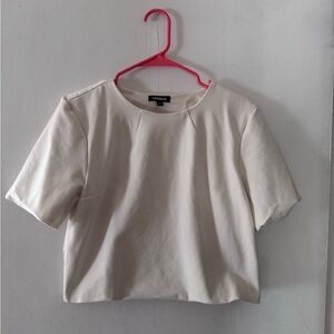 Express Off-White Short Sleeve Top